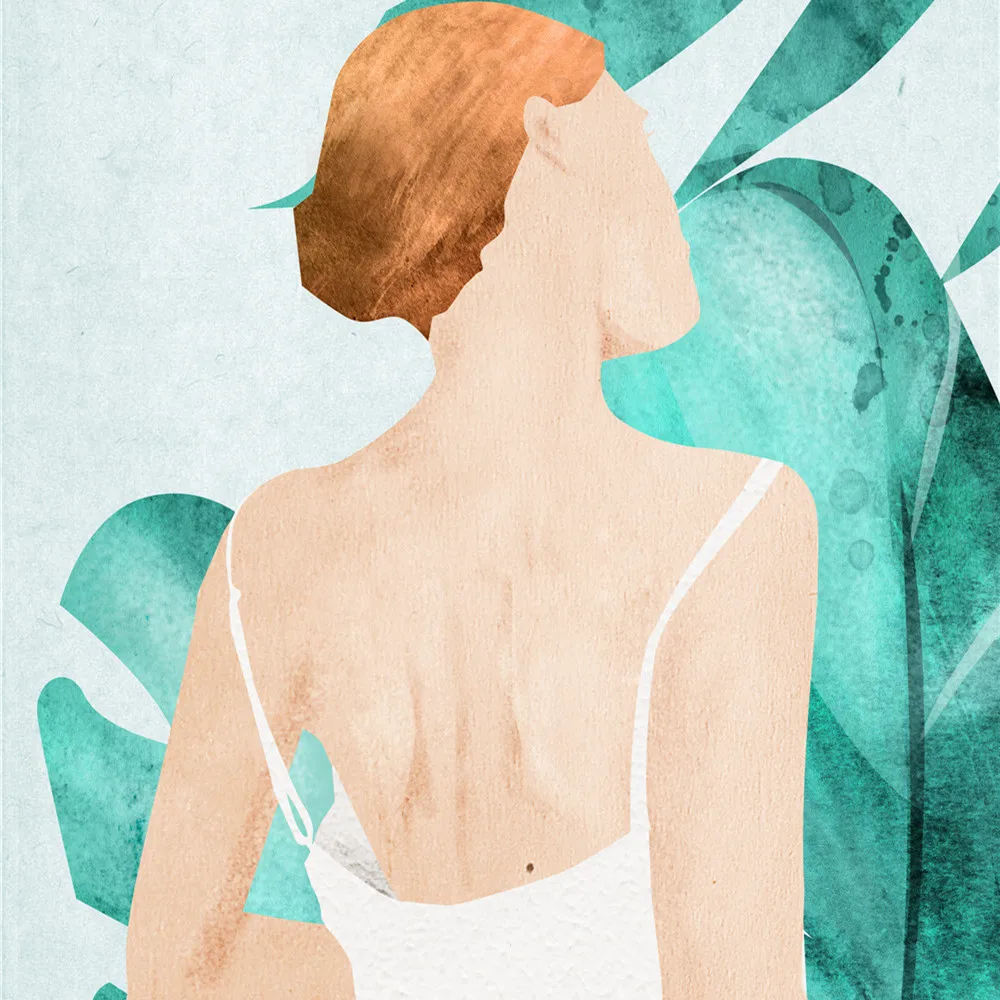 

Youth Innocent Girl Painting Core Character Plant Poster Printing Art Living Room Bedroom Decoration Mural No Frame Wall Arts