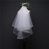 new arrival short wedding veils with comb 2 layer white ivory veil bridal accessoires mariage velo sposa