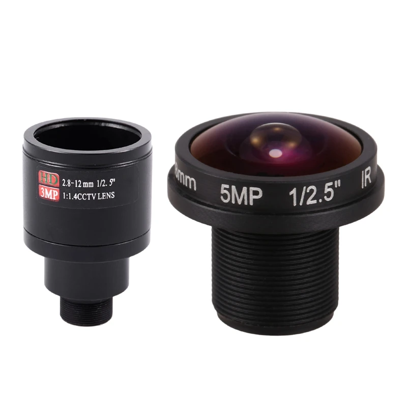 

2 шт. объектив: 1 шт. HD CCTV объектив 3.0MP M12 2,8-12 мм HD объектив и 1 шт. HD рыбий глаз CCTV объектив 5MP 1,8 мм M12x0.5