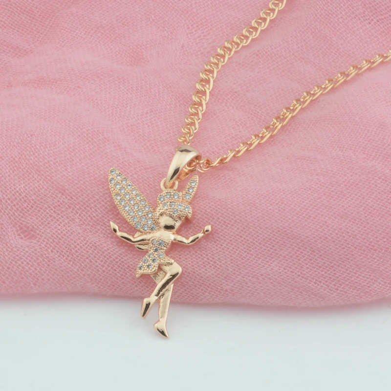 Женское колье с узором из кристаллов розового золота 585 пробы цепочкой |