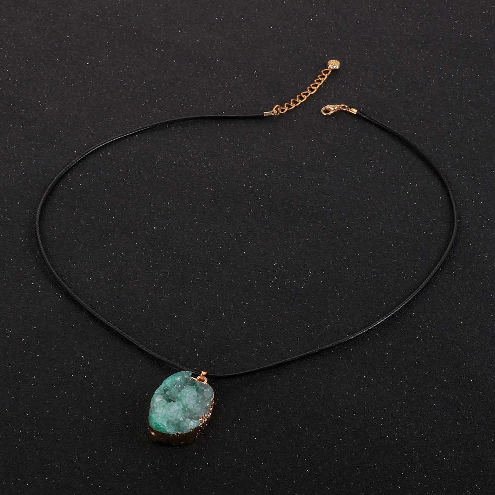 Женское и мужское ожерелье с подвеской из натурального камня зеленого красного