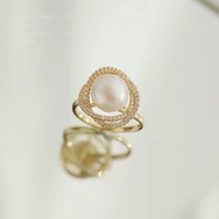 creative light luxury pearl birds nest shape gold rings for woman fashion jewelry girls wedding party finger set accessories