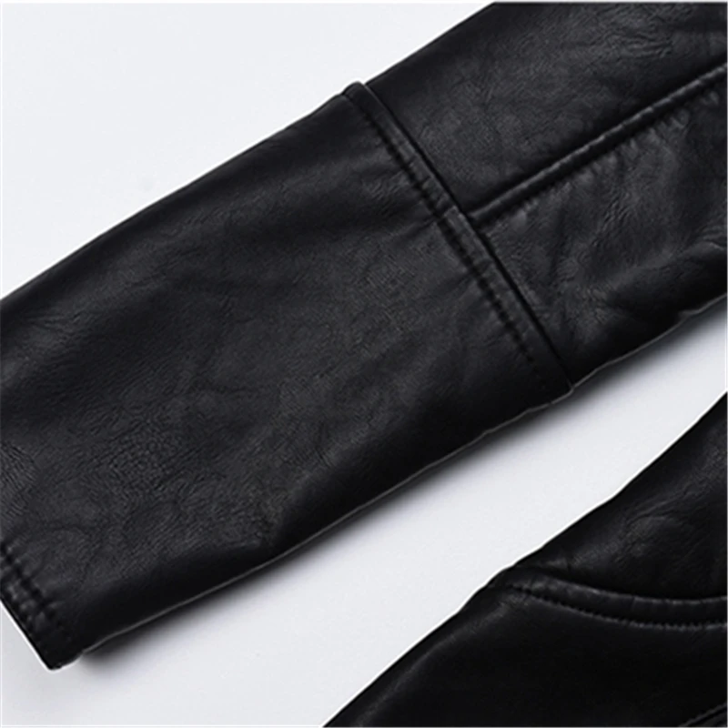 Pu Leather Women Plus Velvet Thickening Long Section Winter Fashion New Large Fur Collar Warm Leather Jacket Tide HHH00163