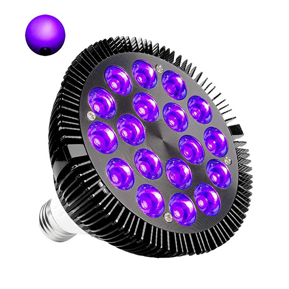 36W E26/E27 PAR38 светодиодный супер яркий УФ-лампочка 395nm-400nm светодиодный s для растений - Испускаемый цвет: uv light