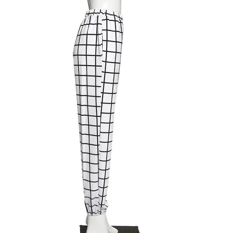 Новинка Весна 2020 женские цветные шахматные повседневные брюки с высокой