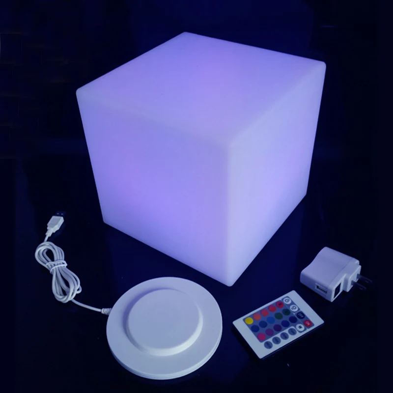D10, D13, D15, D20cm светодиодный декоративное освещение светящийся Led стул в форме Куба 16 Цвет Меняется Освещение для праздника вечерние украшения 1 шт
