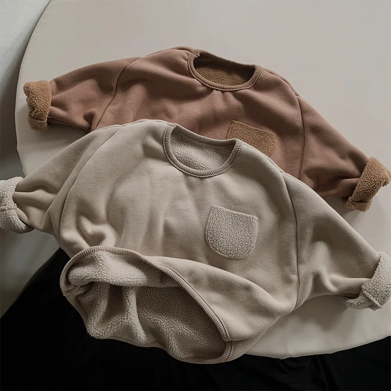 

Детская флисовая толстовка с капюшоном и карманами, на зиму и весну