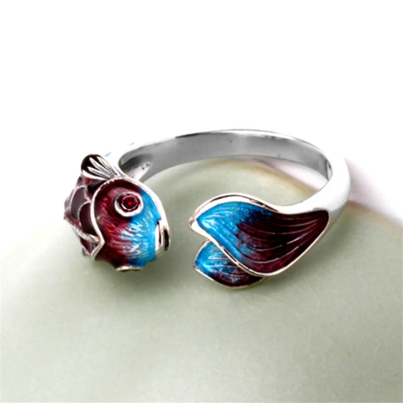 Женское кольцо с эмалированной кромкой регулируемое из серебра и 925 пробы 2020 |