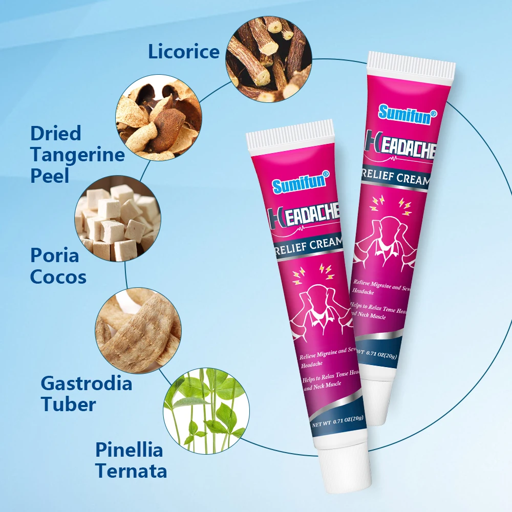 20g Sumifun Migraine Relief Cream Herbal Headache Treatment Medical Ointment for Relax Nerve Soothing Pain Dizziness Refreshing | Красота и