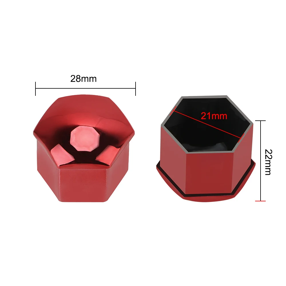 

LEEPEE 20 PCS Car Wheel Nut Caps Protection Caps 21mm Bolt Rim Exterior Decoration Dust Proof Auto Hub Screw Cover Anti-Rust