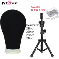 mannequin head canvas block wig head with stand adjustable wig stand tripod holder 50pcs t pins for wigs making hair styling