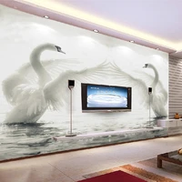 custom 3d wall mural wallpaper roll romantic swan living room bedroom tv background home decor non woven wallpaper wall painting