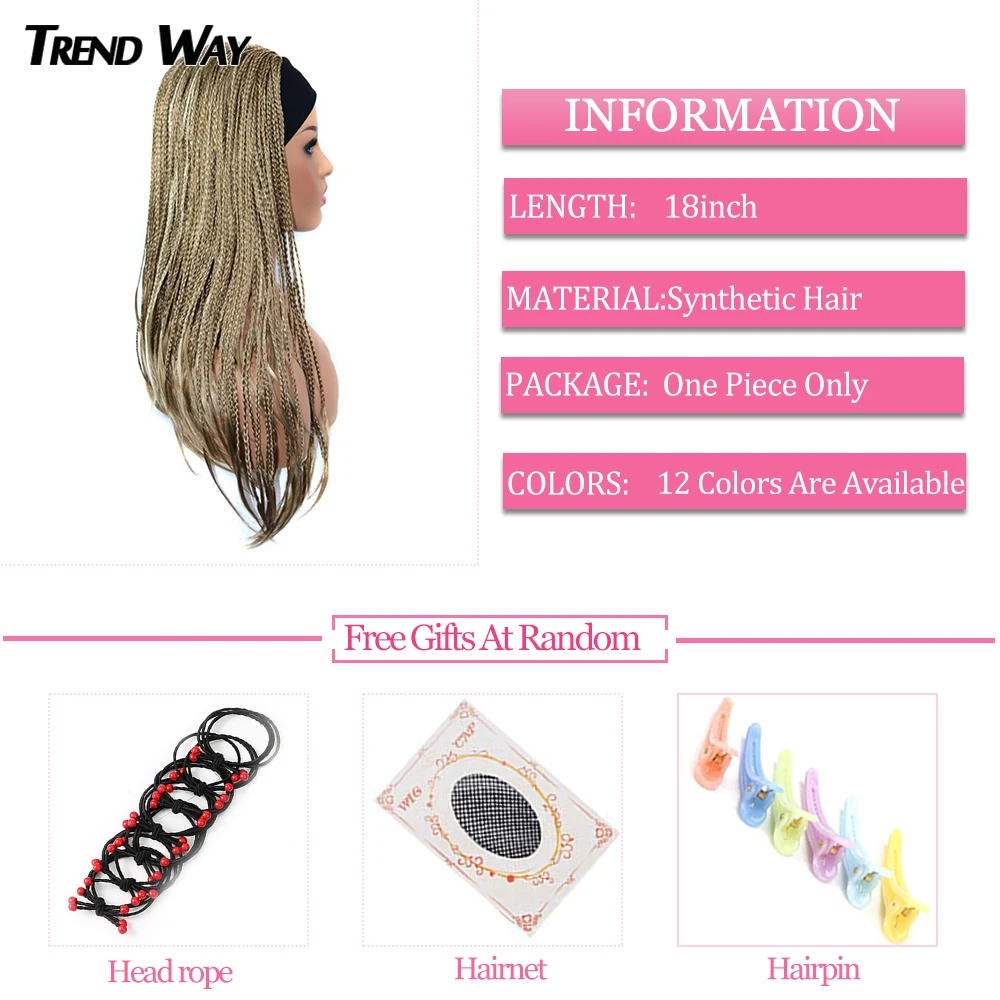 Косички с головной повязкой синтетические парики 18 дюймов плетение крючком