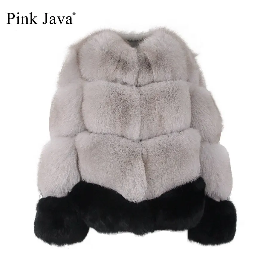 Женская меховая куртка PINK JAVA QC1889 толстая пушистая Меховая с длинным рукавом цвет