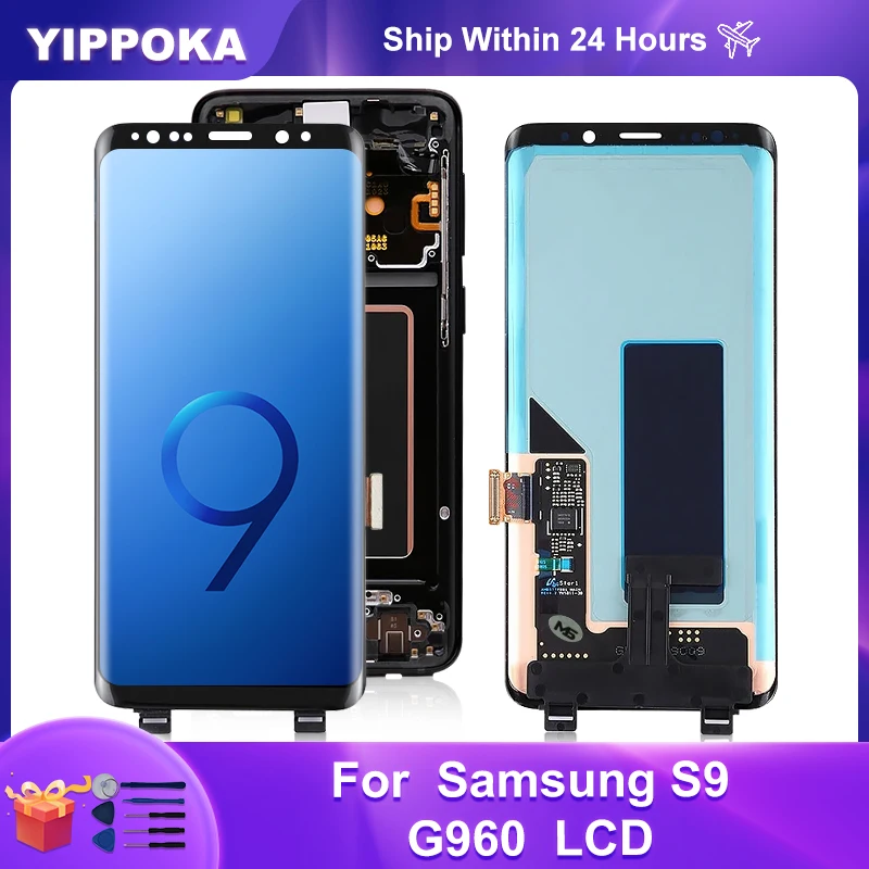 Pantalla LCD Super Amoled para Samsung Galaxy S9, digitalizador de pantalla t&aacute;ctil G960F para Samsung S9 Plus, piezas de repuesto-0