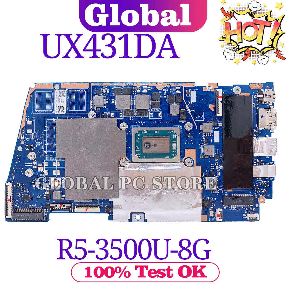 UX431 for ASUS ZenBook UX431D UX431DA UM431DA UX431DL laptop motherboard Original mainboard 100% test OK R5-3500U-4G RAM