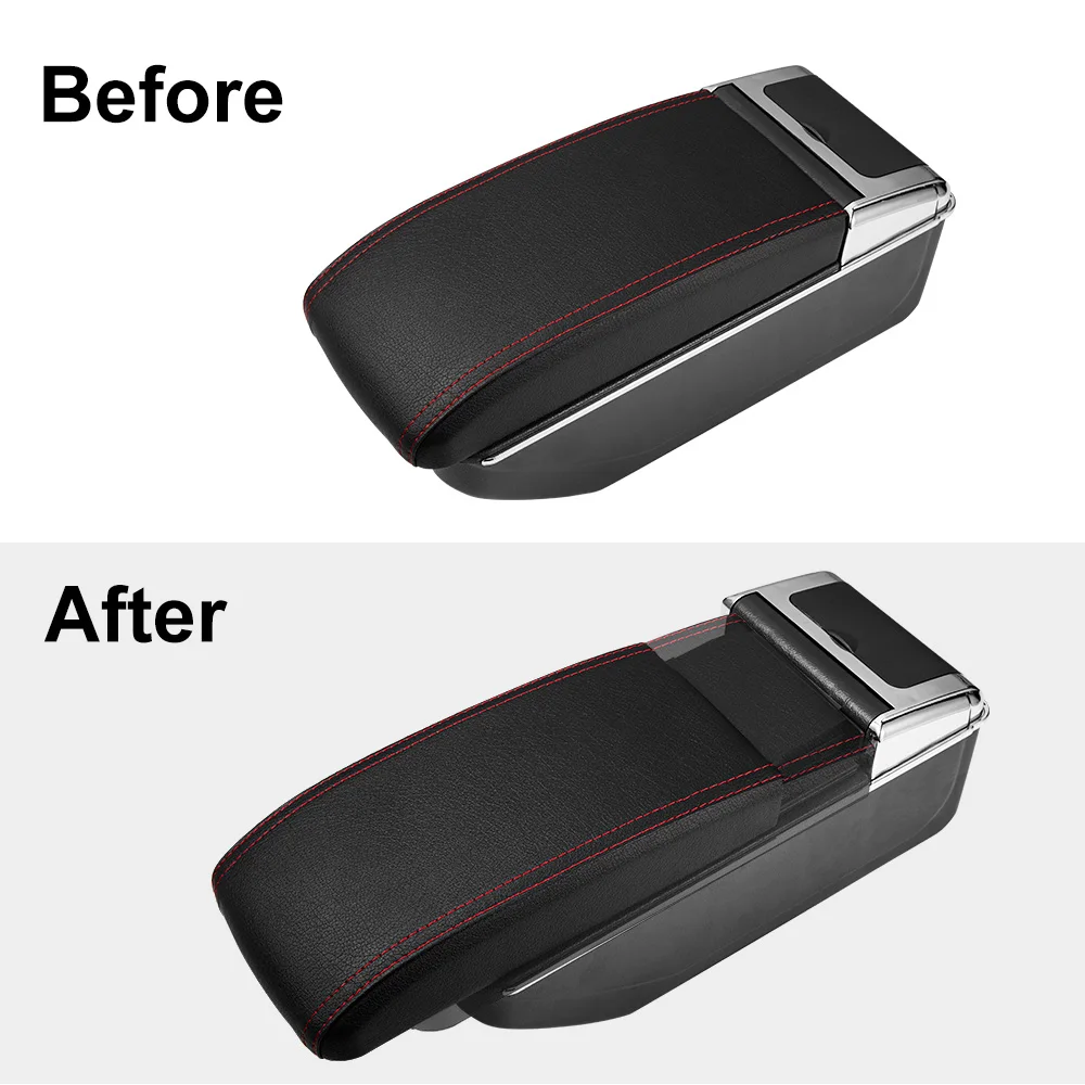 Автомобильный подлокотник для peugeot 206 207 2009-2012 из искусственной кожи, центральный контейнер для хранения, автомобильные аксессуары