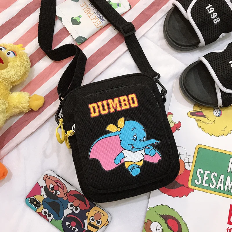 Холщовая сумка-мессенджер Disney Дамбо с мультяшным рисунком женские модные сумки