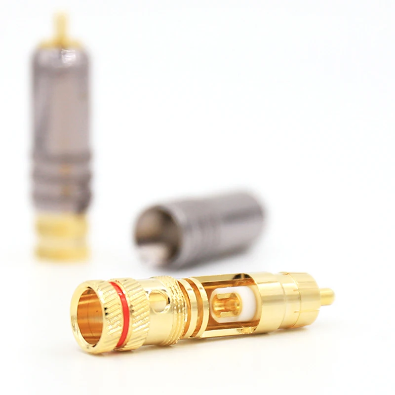 4 шт. hifi аудио WBT-0150 позолоченный RCA разъем для пайки аудио/видео | Электроника