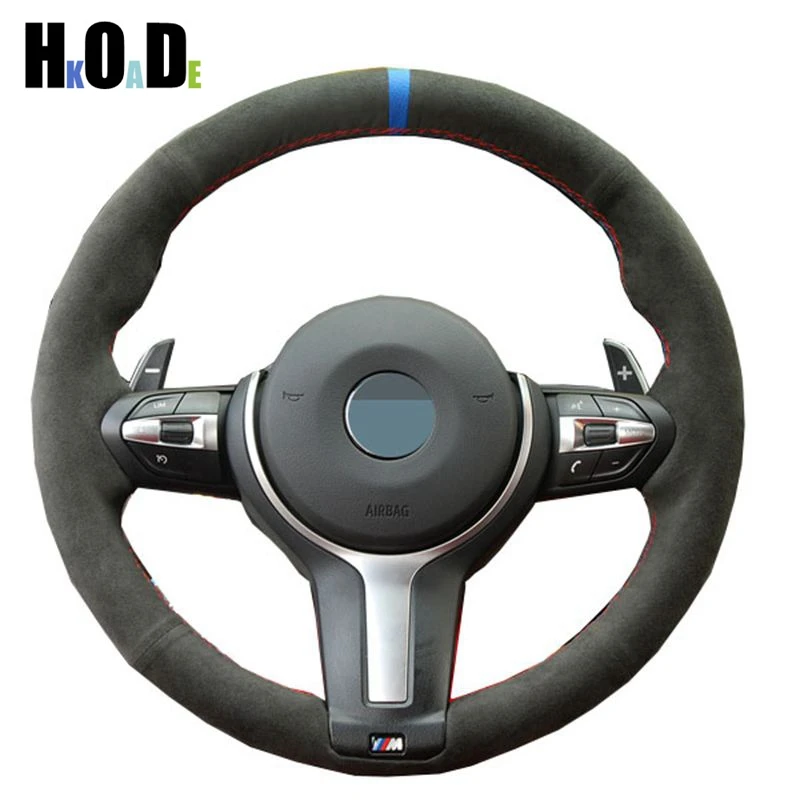 Для BMW F80 M3 2015 2018 F87 M2 2016 F82 M4 M5 2014 2017 DIY черный замшевый прошитый вручную чехол