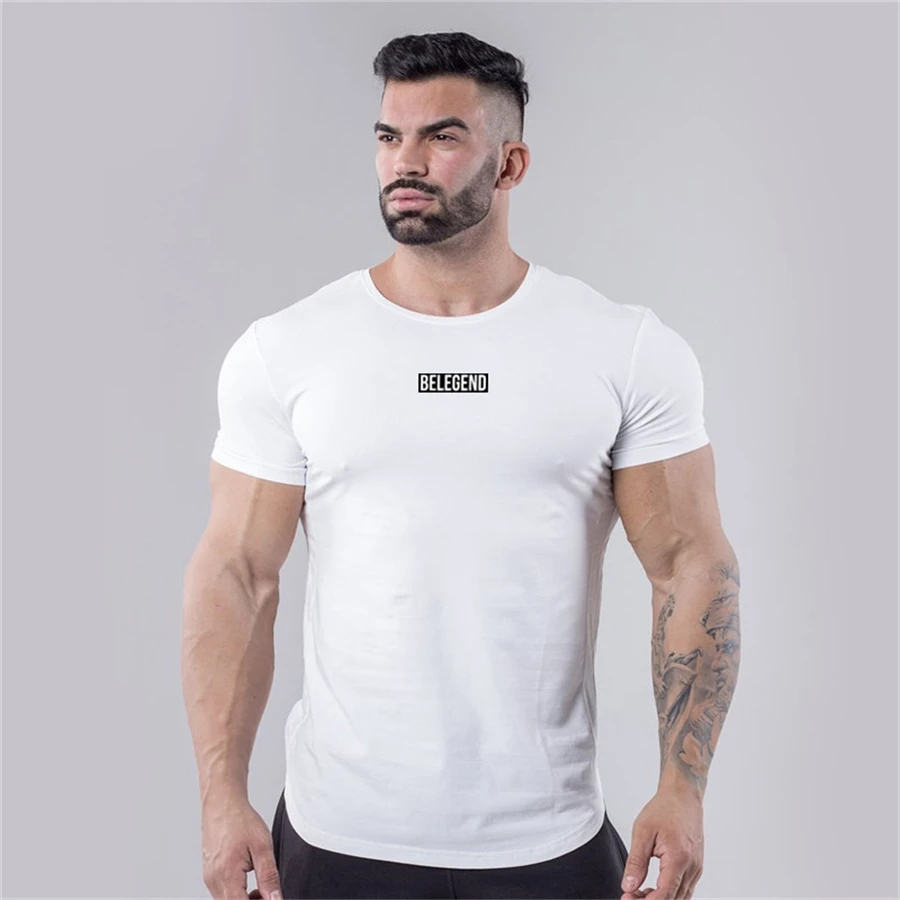 2019 Мужская хлопковая футболка модные футболки с принтом повседневные тонкие