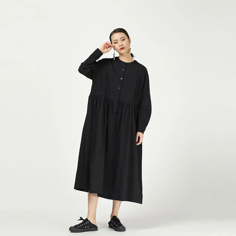 XITAO плиссированное платье размера плюс модное новинка 2020 весеннее длинный рукав