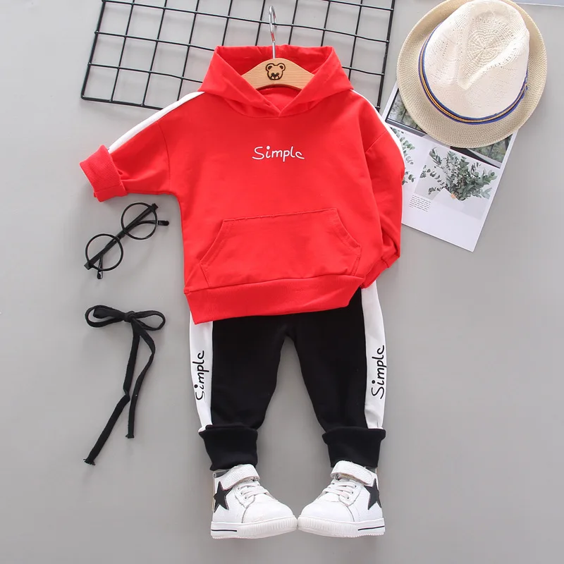 

2021 Spring New Hot Boys' Suits Children's Long-sleeved Hooded Sweatershirt + Trousers Clothes Kids Tracksuit Autumn Outwear Set