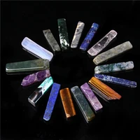5pcslot natural raw amazonite crystal quartz point beads top drilled loose stick slab spacer beads pendant for jewelry making