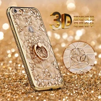 rhinestone cover for iphone 12 13 pro max 11 pro se 2020 x xs max xr 6 7 8 plus case luxury 3d soft silicon ring stand capa