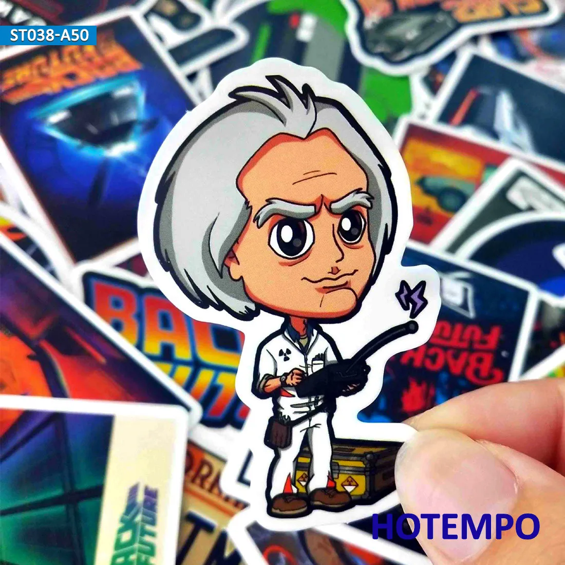 50pcs Classic Movie Back To The Future Stickers for Mobile Phone Laptop Luggage Case Skateboard Bike Helmet Style Decal Stickers