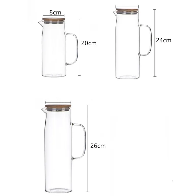Прозрачная термостойкая бутылка для воды стеклянный чайник с крышкой и ручкой