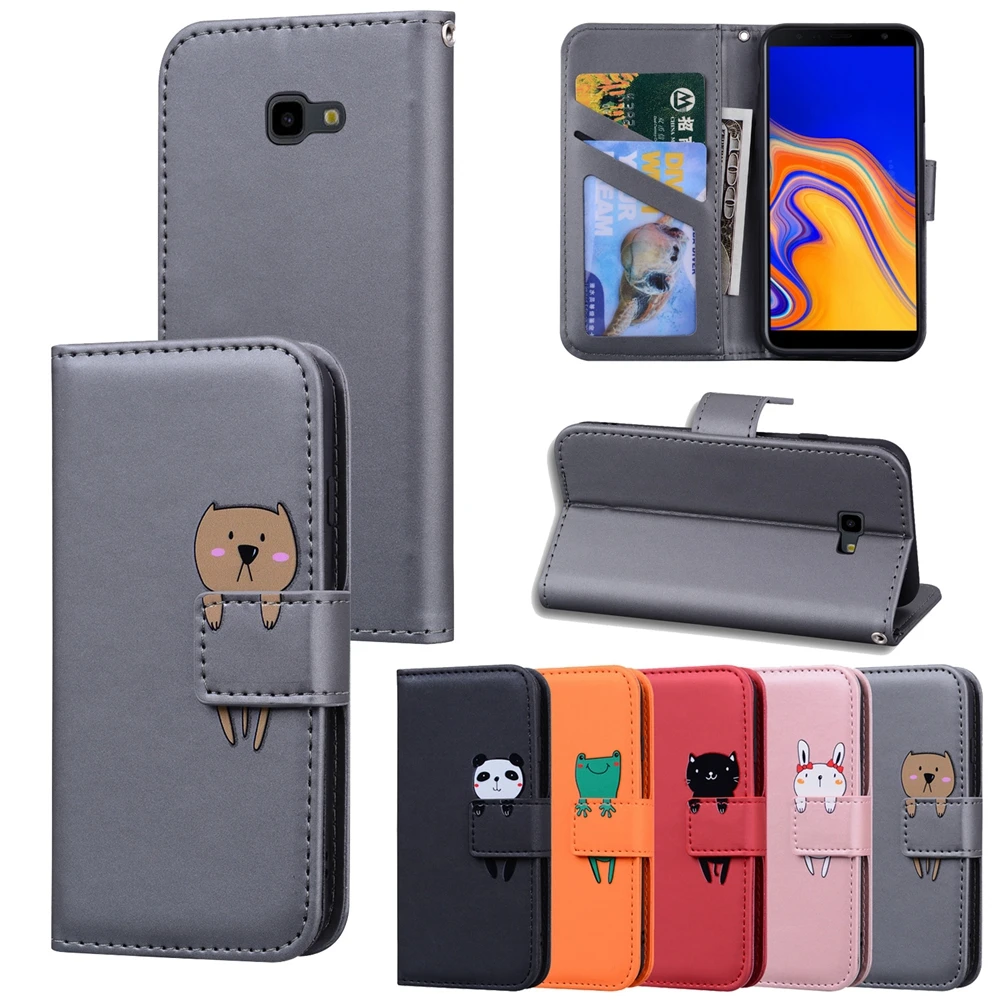 Чехол для Etui Samsung J4 J6 Plus 2018 кожаный чехол с откидной крышкой телефона J3 J5 J7 2017