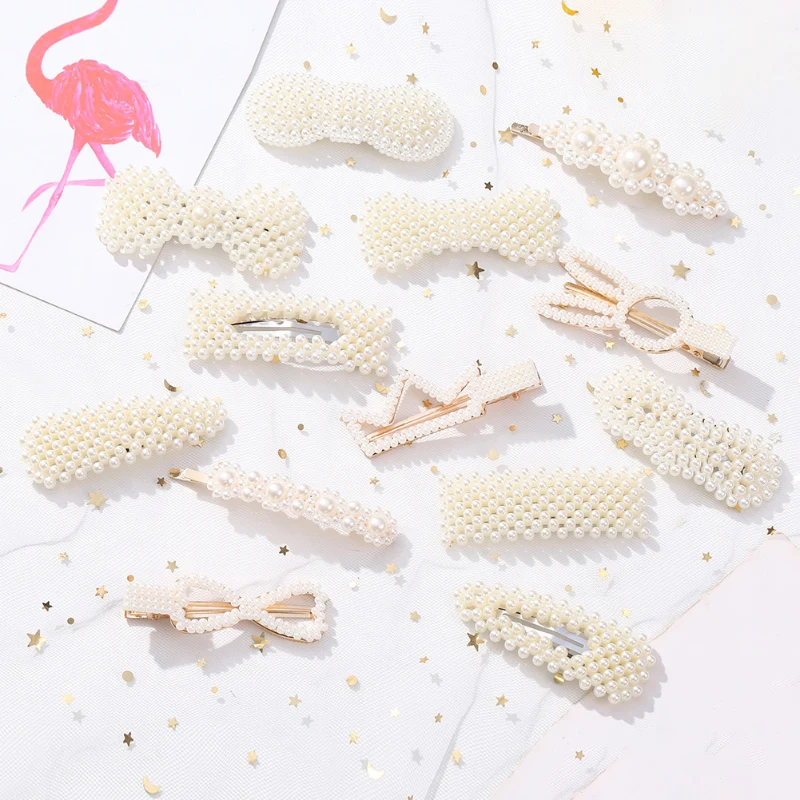 Женская заколка для волос с бантом и жемчугом девушки принадлежности волос| |