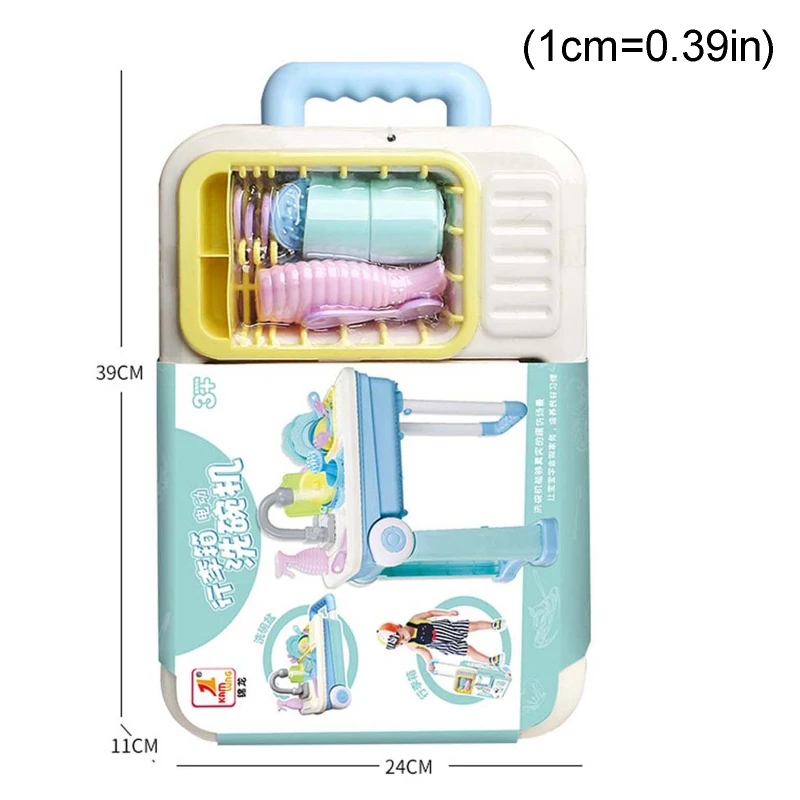 

Children Kitchen Toy Set Simulation Electric Dishwasher Pretend Sink Girls Play House Role Play Interactive Toys Luggage Case