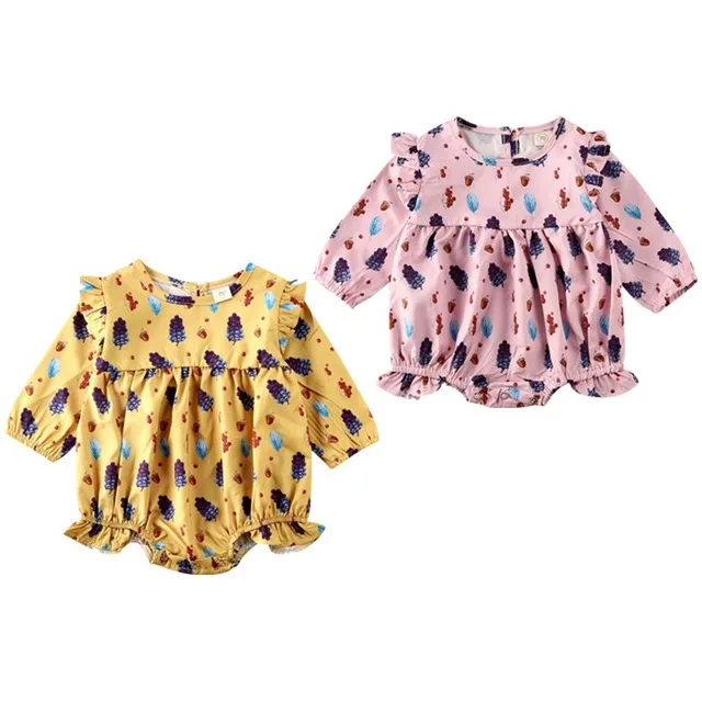 Прямая поставка одежда с цветочным рисунком для новорожденных девочек розовый и