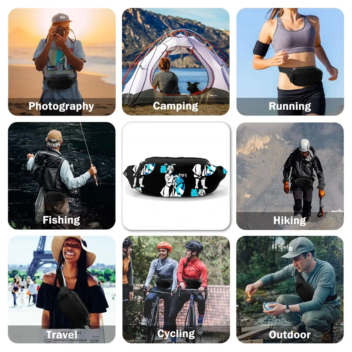 

Giyuu Waist Bag Polyester Fashion Waist Pack Fisherman Naturehike Bag