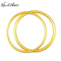kissflower br91 fine jewelry wholesale fashion woman girl birthday wedding gift exquisite thin round 24kt gold bracelet bangle