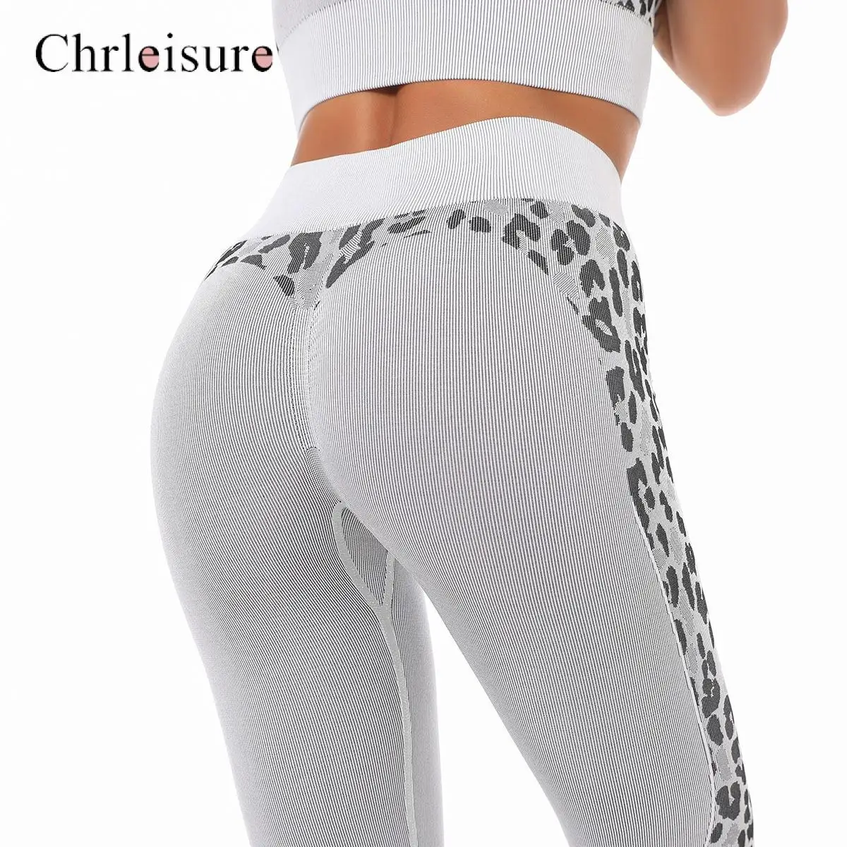 Seamless Leggings Women Knitted Sexy Leopard Pattern Leggins Pants Sporty Women Fitness Running Gym Leggings Seamless Pants