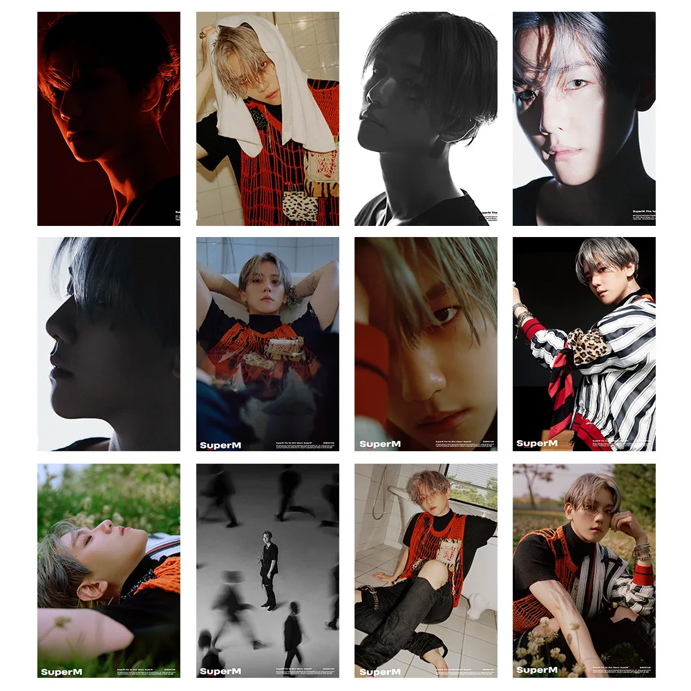 Kpop SuperM те же портреты фото карты BAEKHYUN MARK TAEMIN TAEYONG LOMO открытки|Ювелирная фурнитура