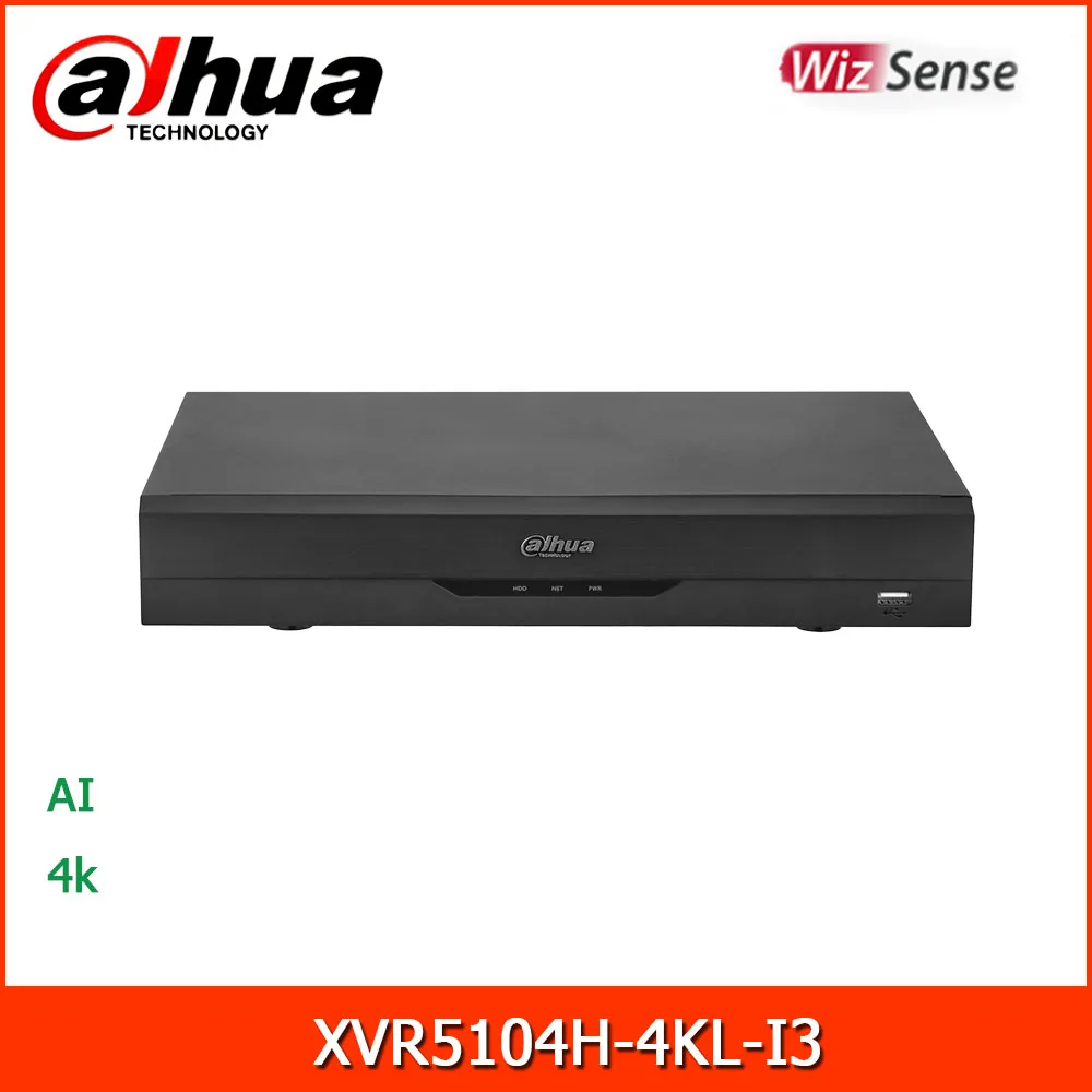 

Dahua xvr XVR5104H-4KL-I3 4 Channel Penta-brid 5MP Mini 1U 1HDD WizSense Digital Video Recorder IoT & POS functionalities