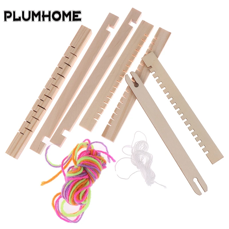 

DIY Traditional Wooden Weaving Loom Craft Yarn Hand Knitting Machine Kids Educational Toy Gifts For Child