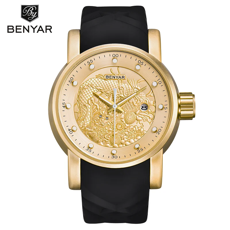 BENYAR Zodiac Dragon мужские часы военный армейский Топ бренд Роскошные Спортивные