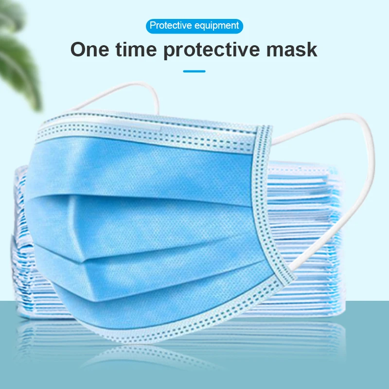 Одноразовая маска для лица рта 3 слоя фильтр маски защита от пыли загрязнения PM 2 5