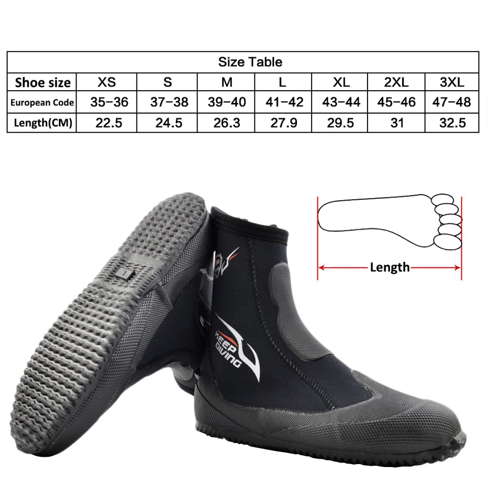 

5MM Neoprene Boots Water Shoes Thermal High Rise for Water Sports Cuba Diving Snorkeling Waterproof Rafting Men and Women