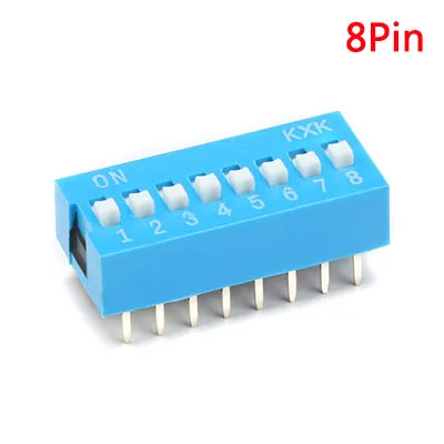 8Pin Blue 5 шт. модуль переключателя типа оснастки 1 2 3 4 5 6 7 8 бит 2,54 мм положение способ погружения переключатель переключателя синий Щелчковый выключатель переключатель циферблата выключатель - Цвет: 8Pin Blue