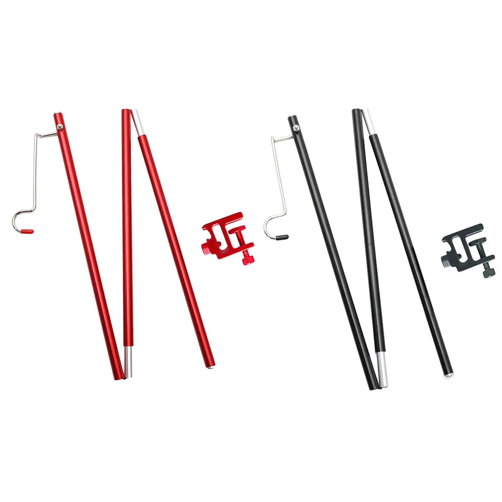 

Tri-fold Folding Lantern Stand Pole Portable Aluminum Alloy Lamp Stand Bracket with Hook Collapsible Table Light Pole