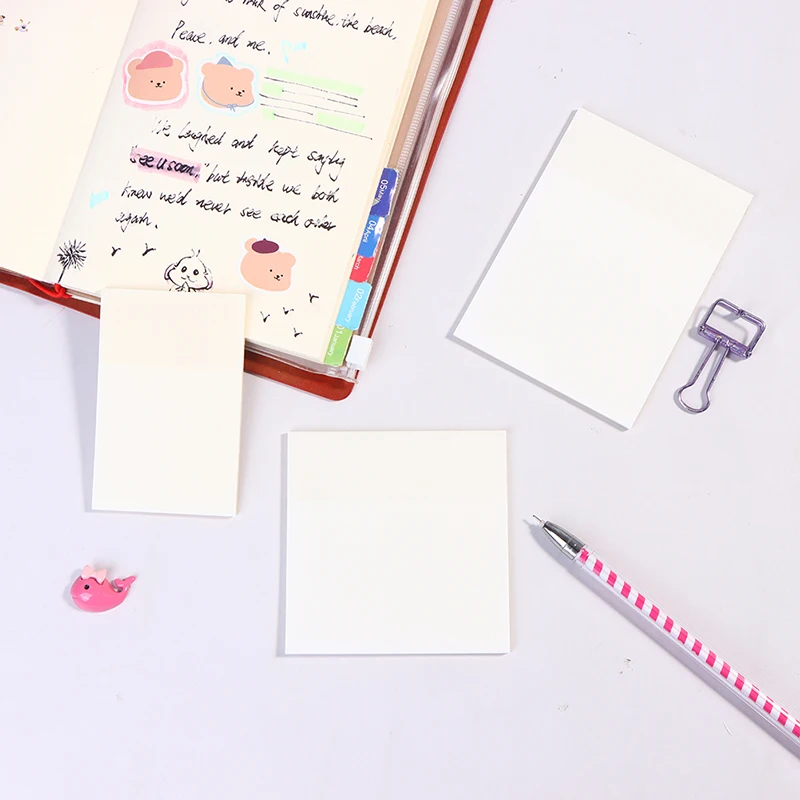 

50 Sheets Waterproof PET Transparent Memo Sticky Note Paper Daily To Do It Check List Paper Post-it Office School Supplie