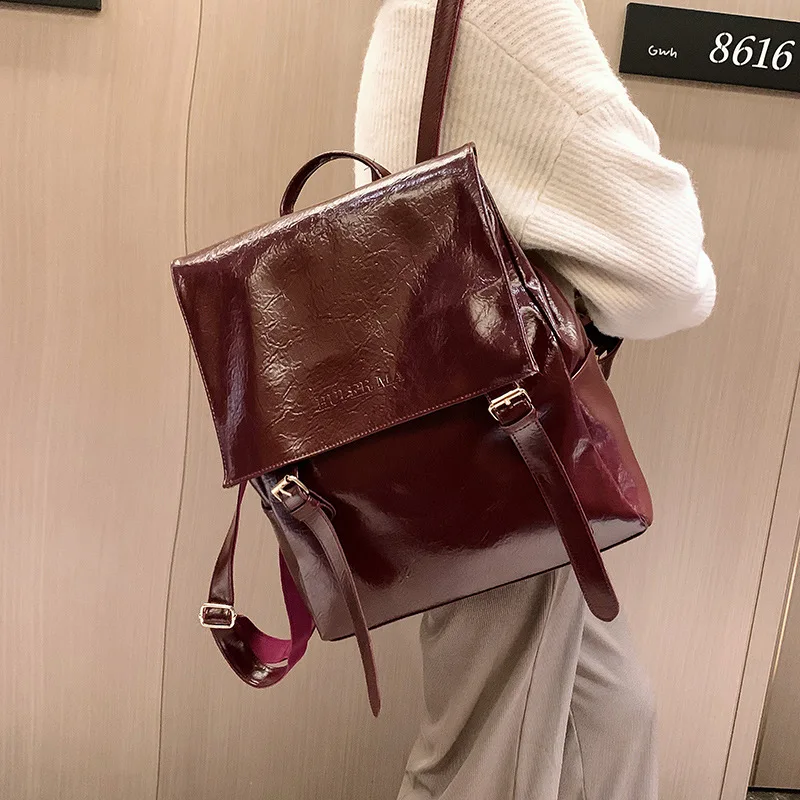 

Mochila Mujer Hombre Bolsa Feminina Vintage Leather Backpack Rugzak Meisje Femenina De Escola Cartable Mochilas Escolares