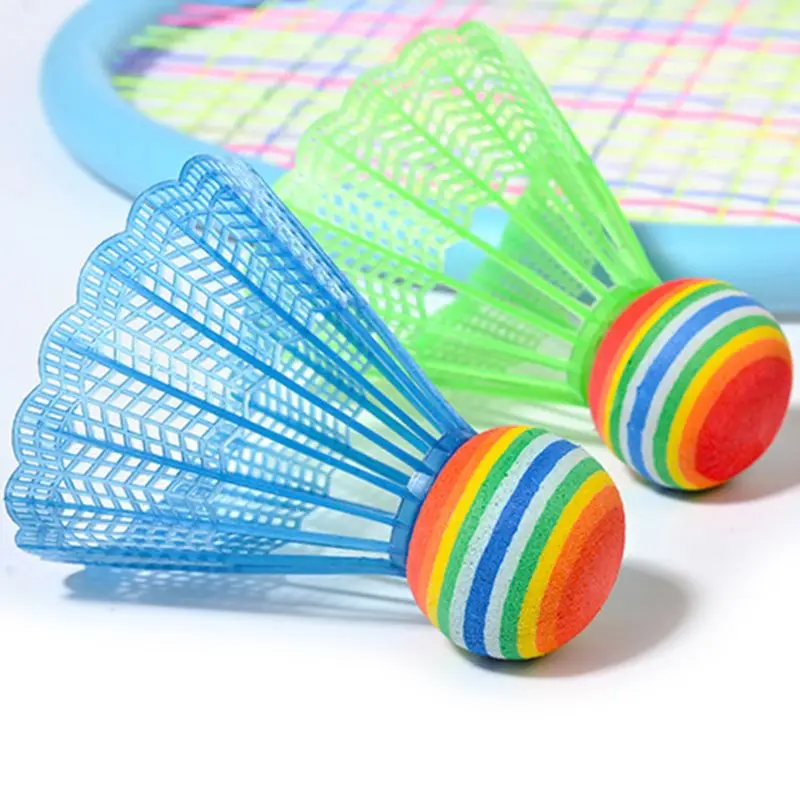

10pcs Rainbow Nylon Badminton Ball Head for Game Sport Entertainment Indoor Play