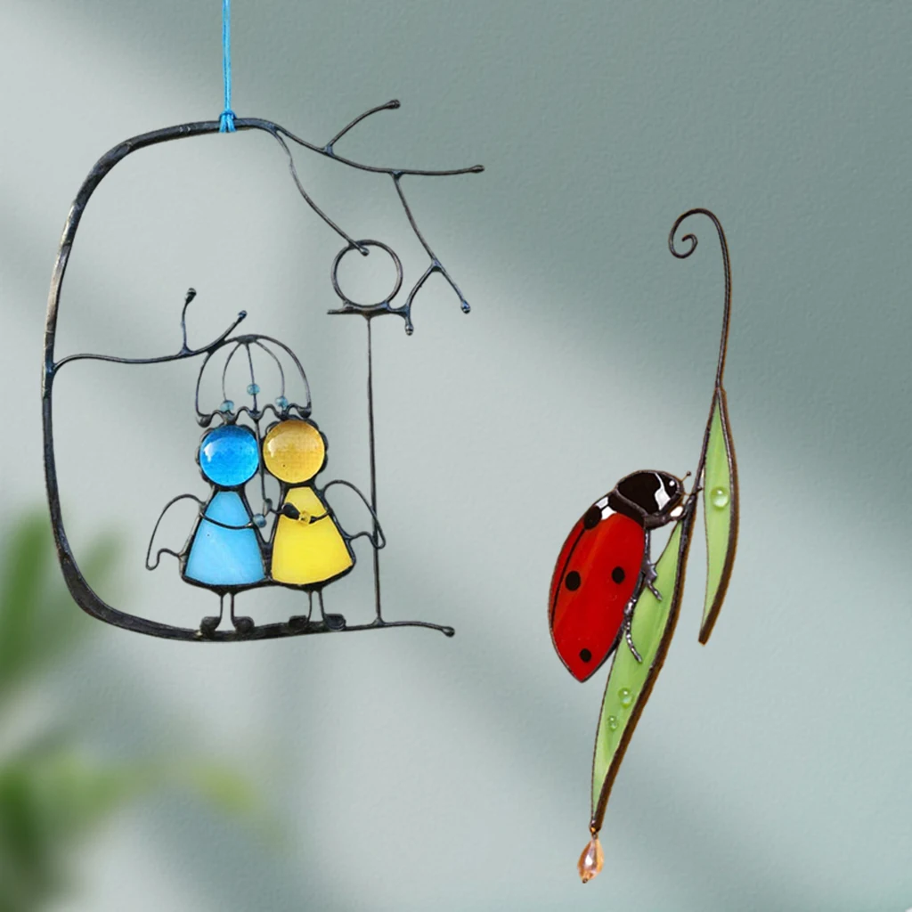

Metal Suncatchers Hanging Window Decoration Creative Craft Windoe Hanging Decor for Garden Home Indoors Outdoor